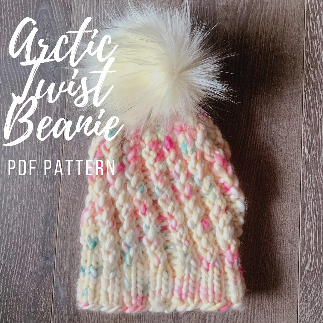 Arctic Twist Beanie Knitting Pattern PDF