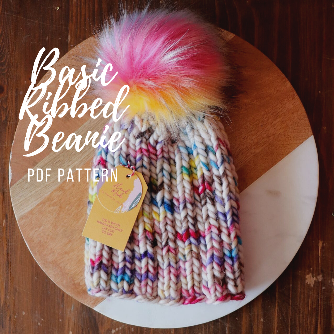 Basic Ribbed Beanie Knitting Pattern PDF – Lark's Nest Knitwear